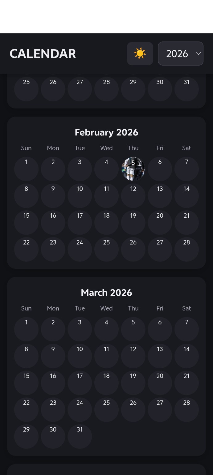 Calendar app screenshot 1